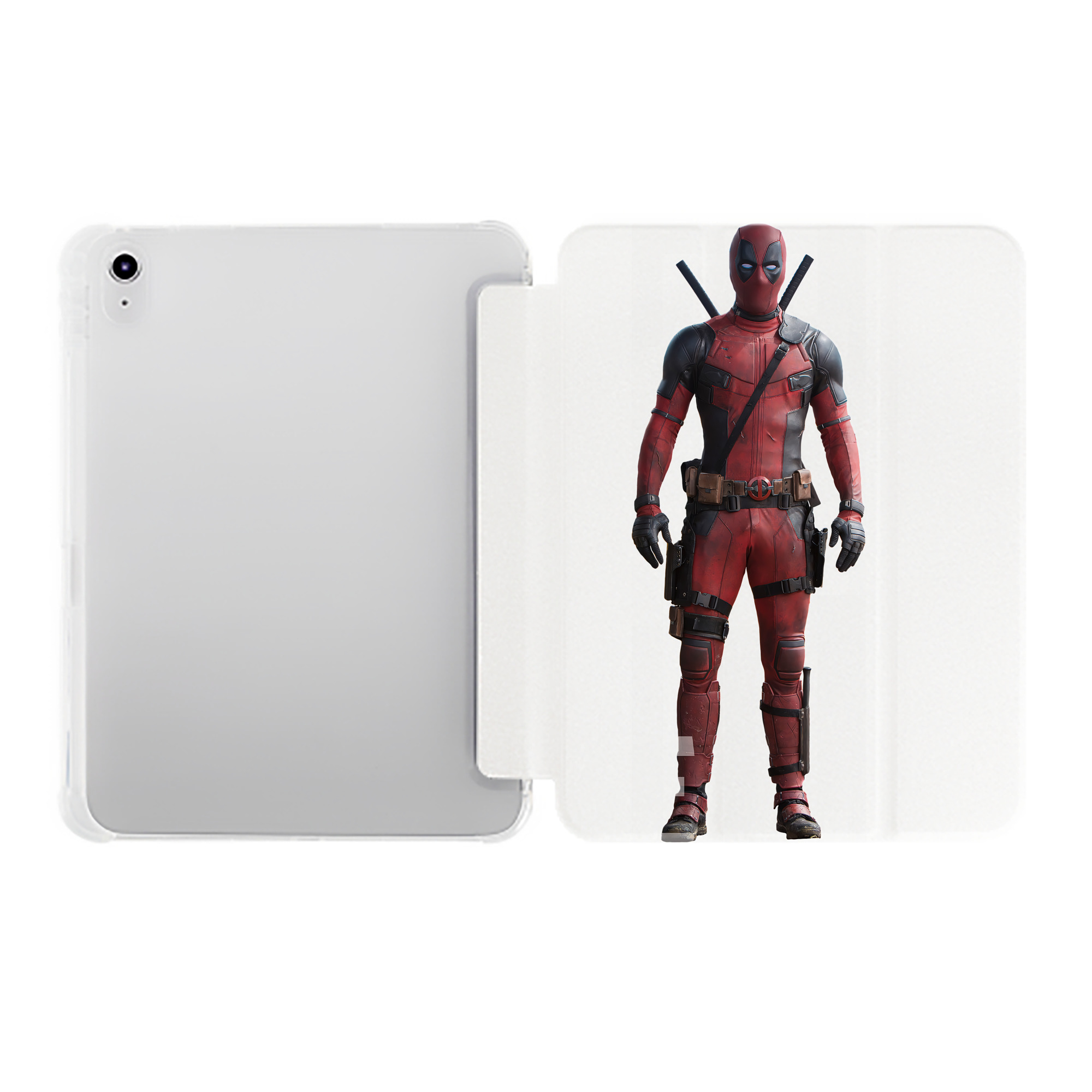 （画像用） Deadpool デッドプール IPad ケース ペン収納付き 三つ折りスタンド PUレザー×シリコン 対応機種9.5/10.5/10.9インチ